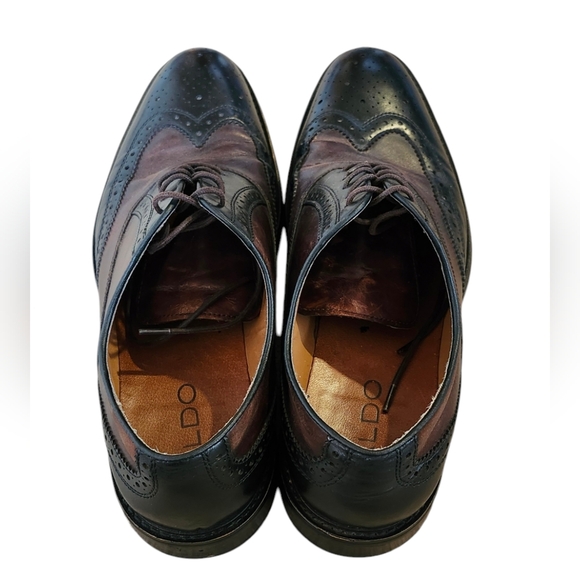 Aldo Black and Brown Leather Lace Up Dress Shoes, Oxford Shoe, Size 13 - Picture 9 of 12